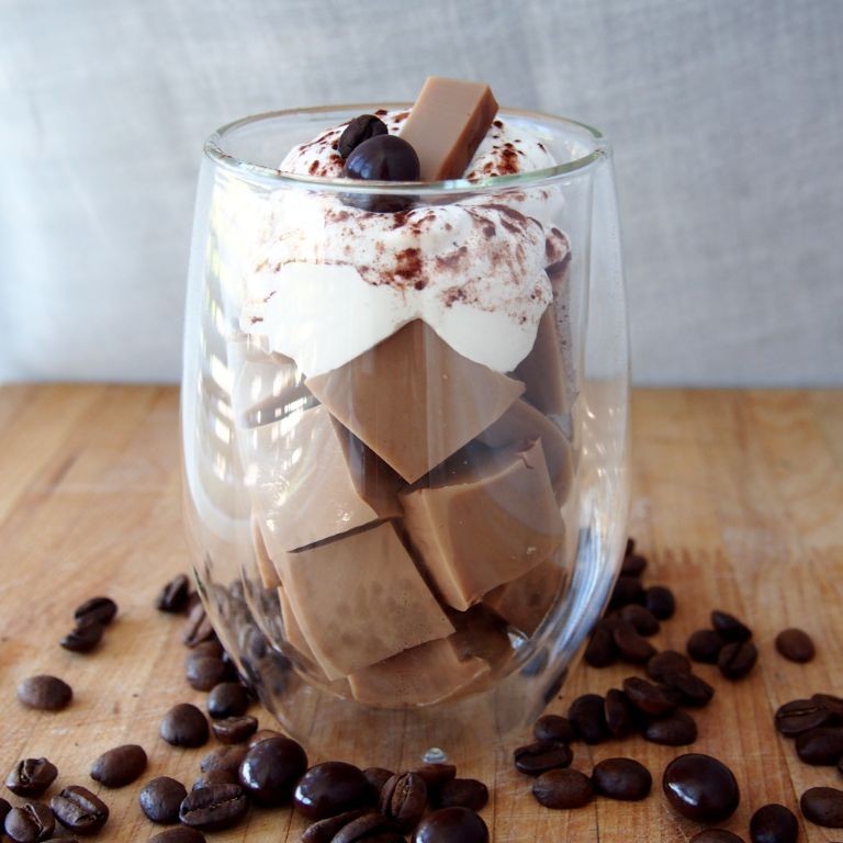 Mocha Coffee Jelly with Hazelnut Syrup