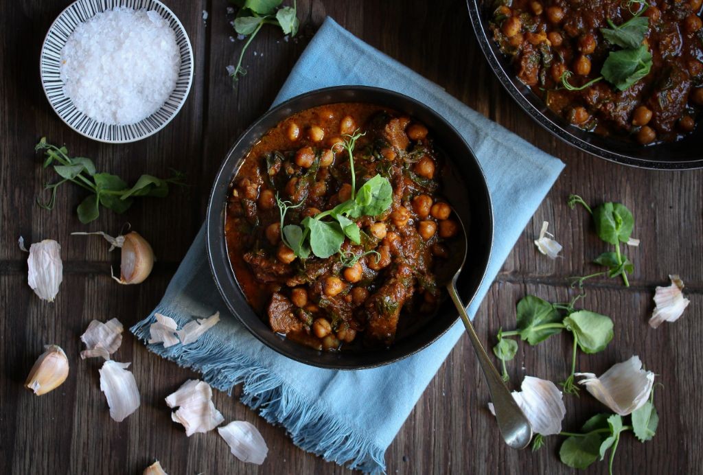Moroccan Chickpea and Spinach Stew