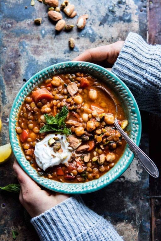 Moroccan-Spiced Lentil and Chickpea Crockpot Dish