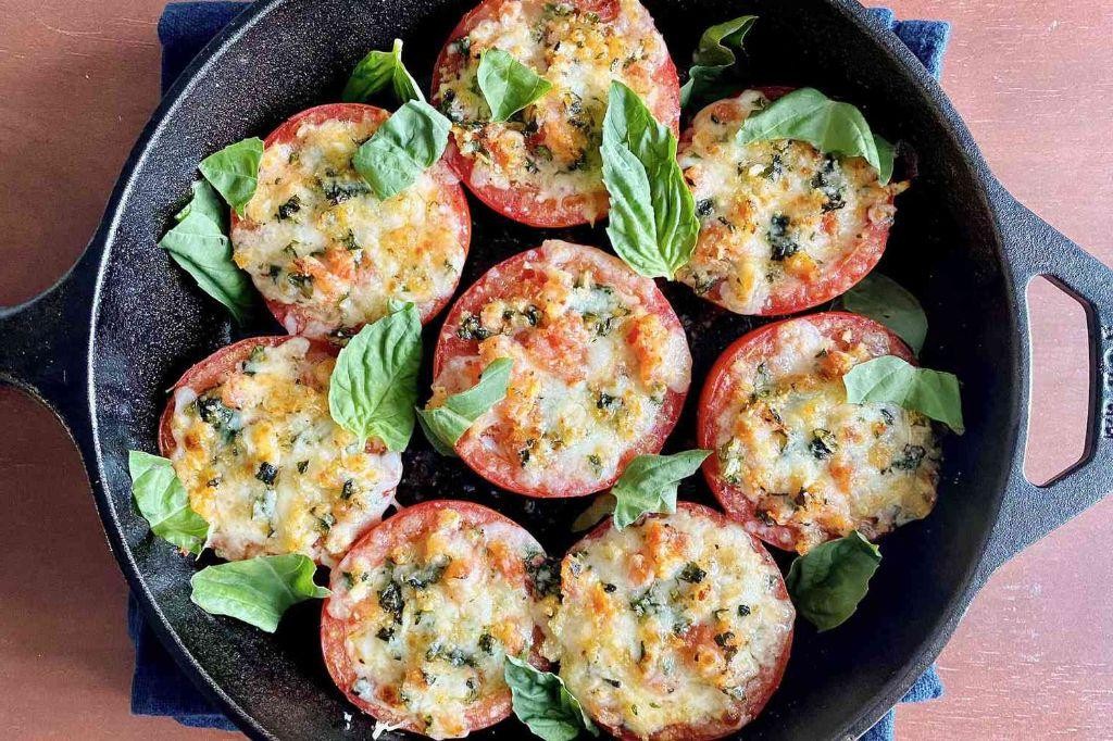 Mozzarella Ball and Herb Stuffed Tomatoes