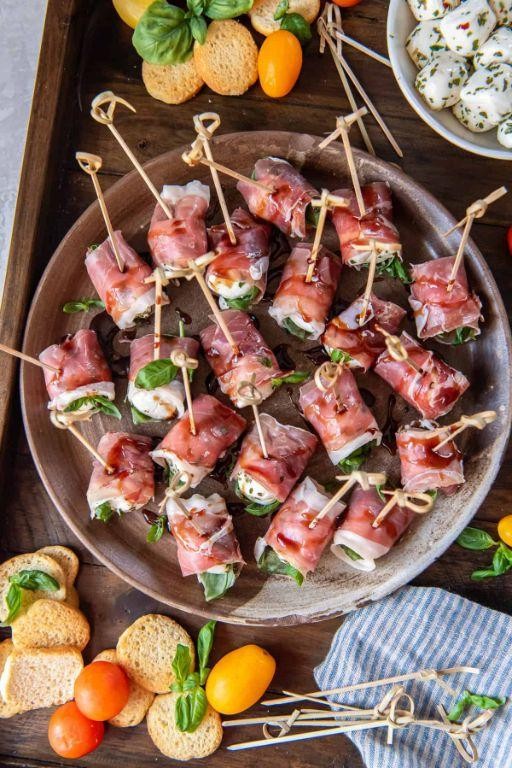 Mozzarella Ball and Prosciutto Wraps