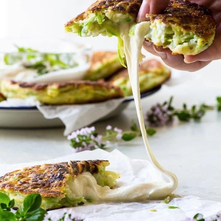 Mozzarella Ball and Zucchini Fritters