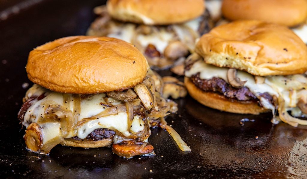 Mushroom Swiss Smash Burger