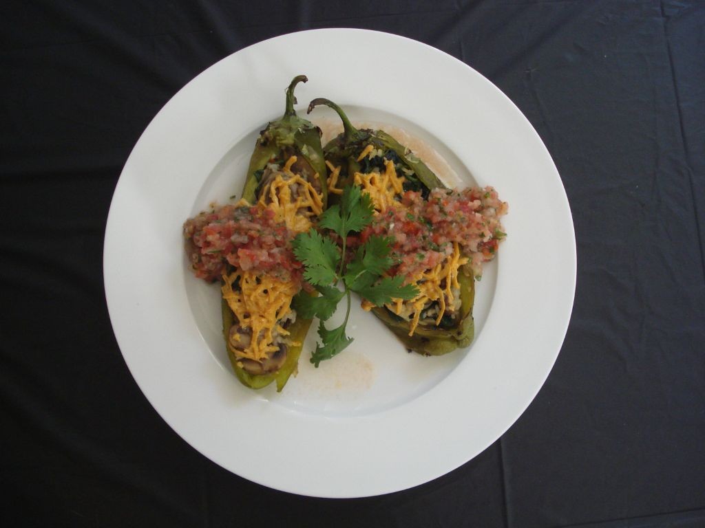 Mushroom and Spinach Chile Relleno