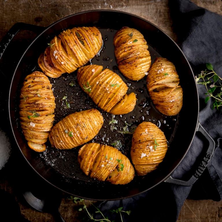 Mushroom and Thyme Hasselback Potatoes