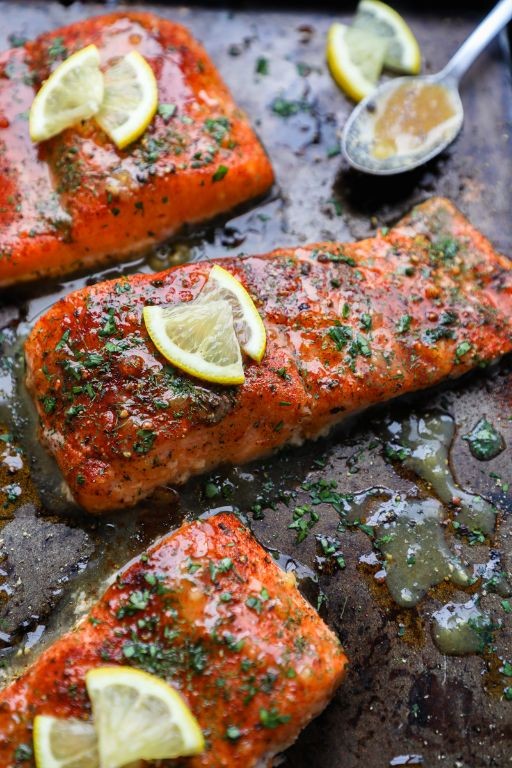 Mustard Glazed Crispy Salmon