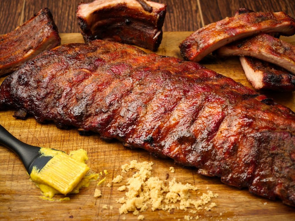Mustard and Brown Sugar Smoked Ribs