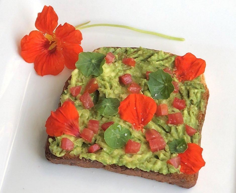 Nasturtium and Avocado Toast