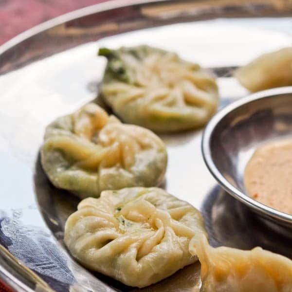 Nepalese Vegan Momos with Spinach Filling