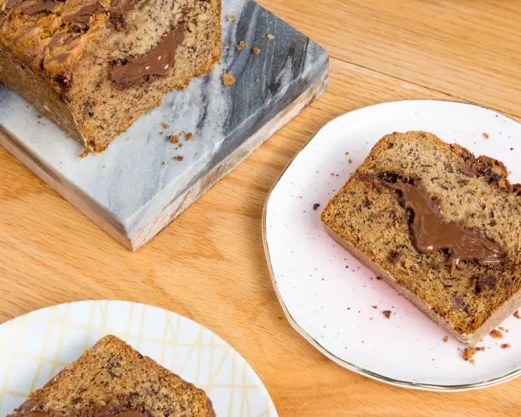Nutella Stuffed Banana Bread
