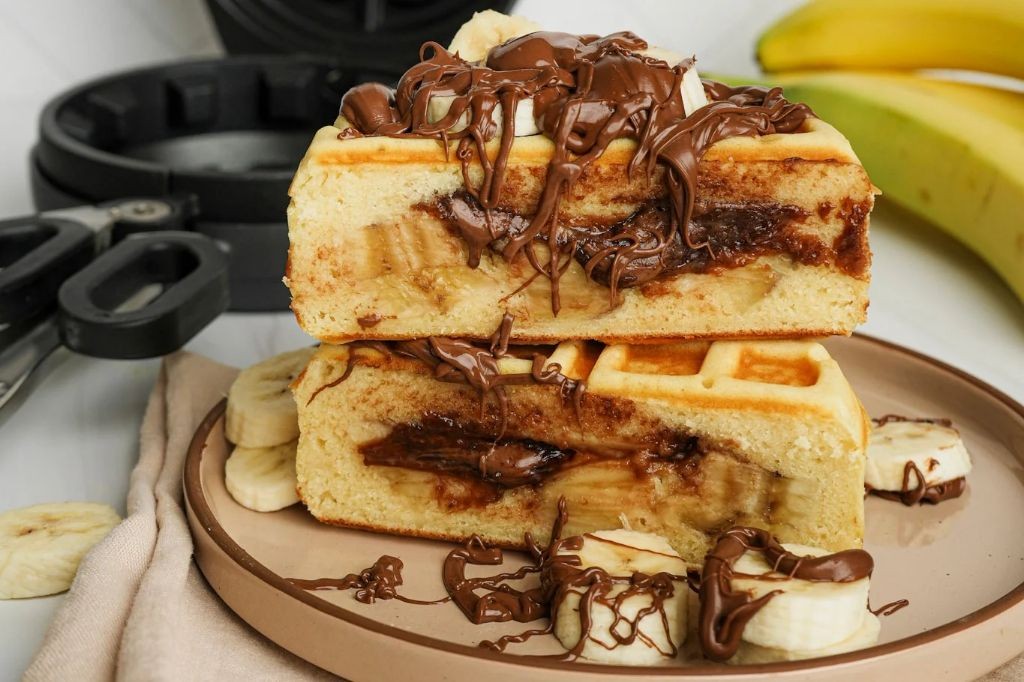Nutella and Banana Stuffed Waffles