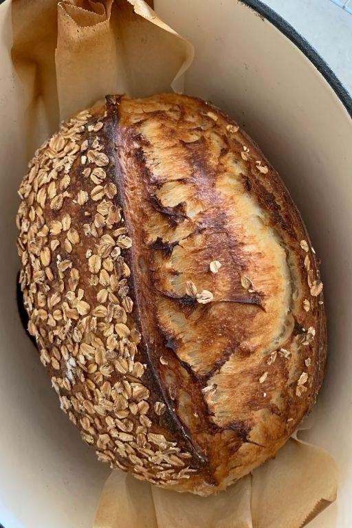 Oatmeal Sourdough Bread with Honey