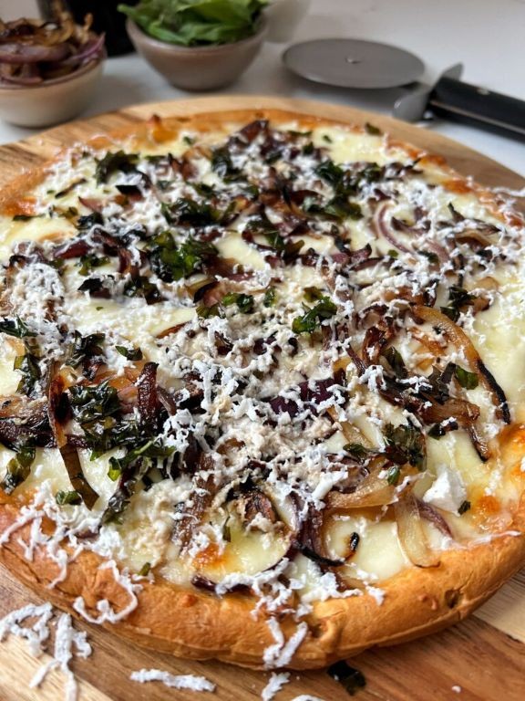 Oaxaca Cheese and Caramelized Onion Pizza