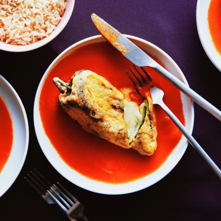 Oaxaca Cheese and Poblano Chile Rellenos