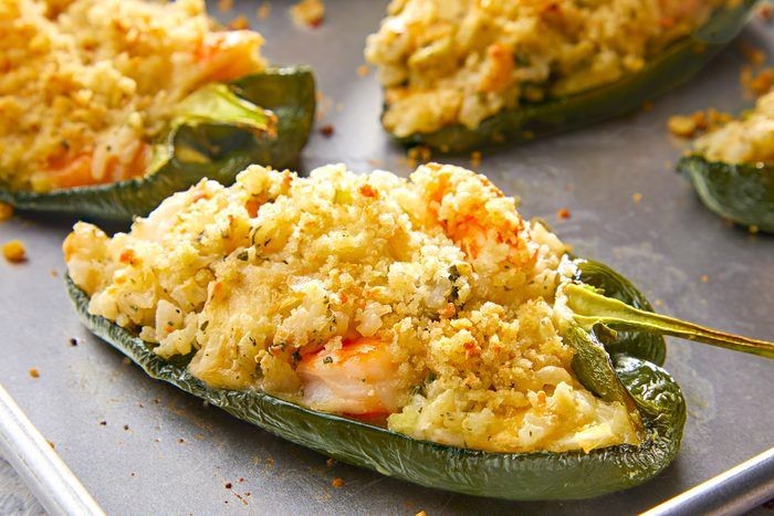 Oaxaca Cheese and Shrimp Stuffed Poblano Peppers