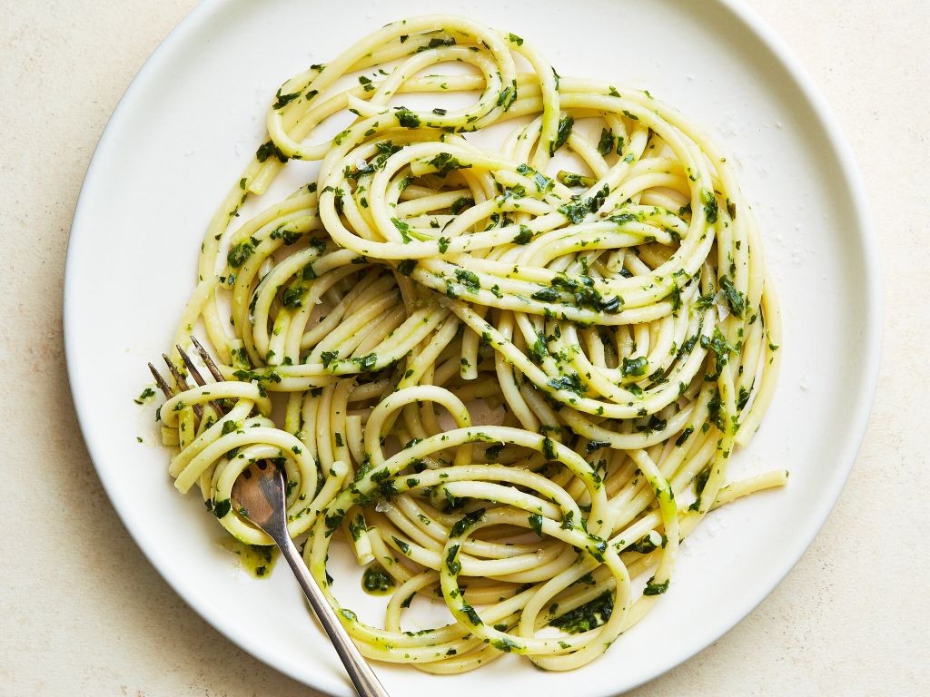 Olive Oil Pasta with Fresh Basil and Parmesan