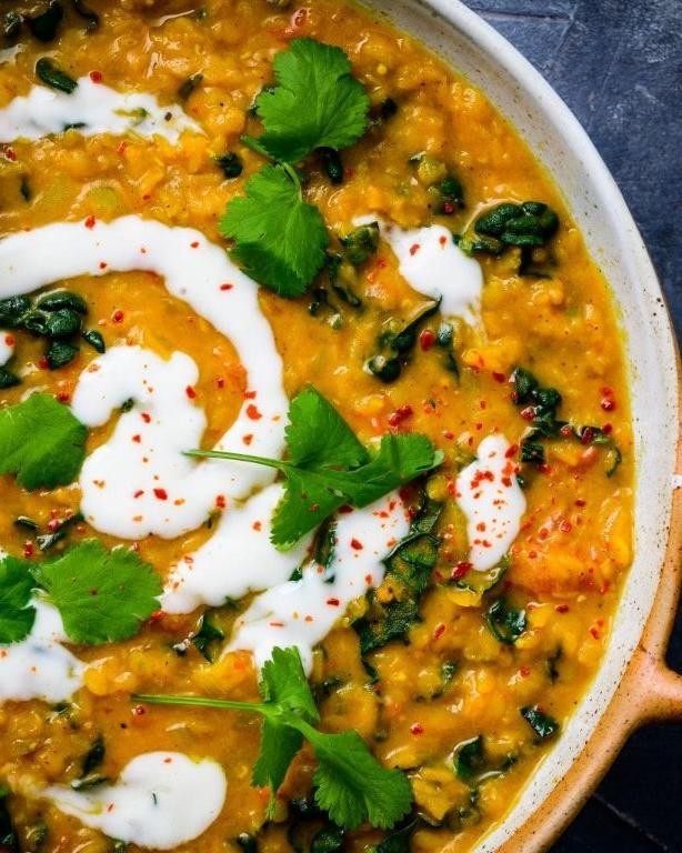 One Pot Vegetarian Coconut Lentil Dal