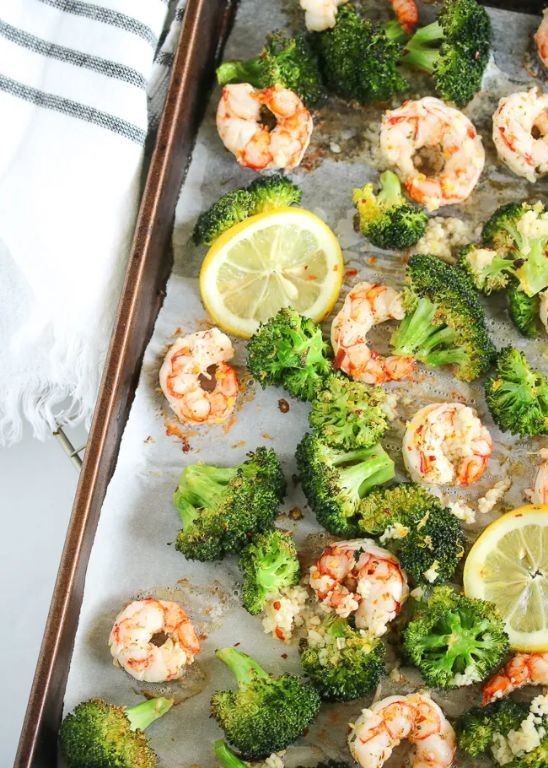 One-Pan Lemon Garlic Shrimp and Broccoli