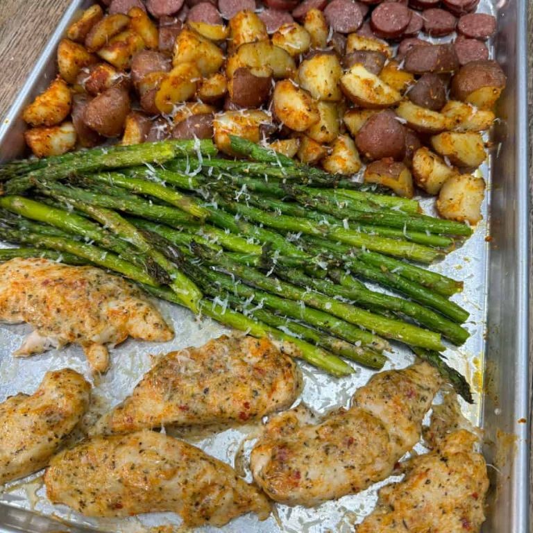 One-Pan Parmesan Chicken Breast and Veggies