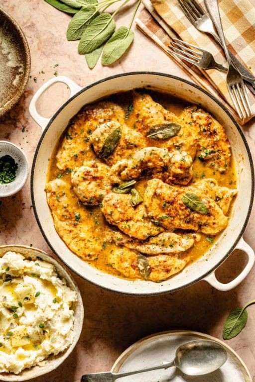 One-Pot Chicken and Sage Dressing with Gravy