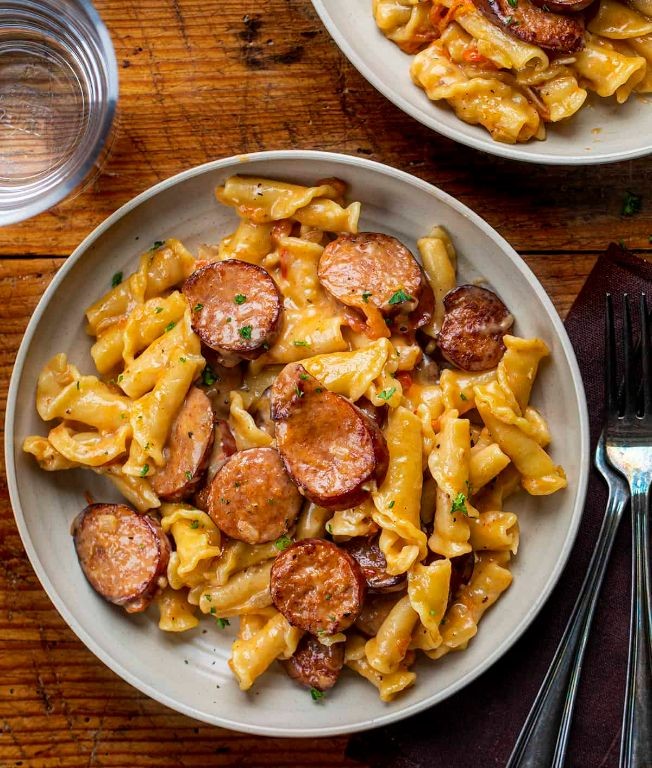 One-Pot Cowboy Pasta with Smoked Sausage
