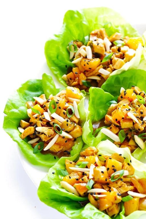 Orange Chicken Lettuce Wraps