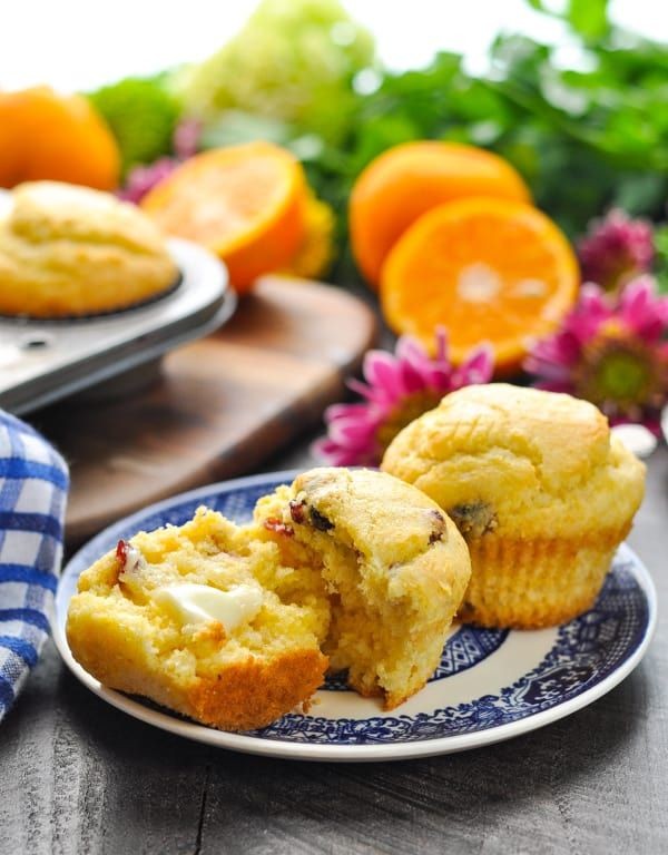 Orange Cranberry Sweet Cornbread Muffins