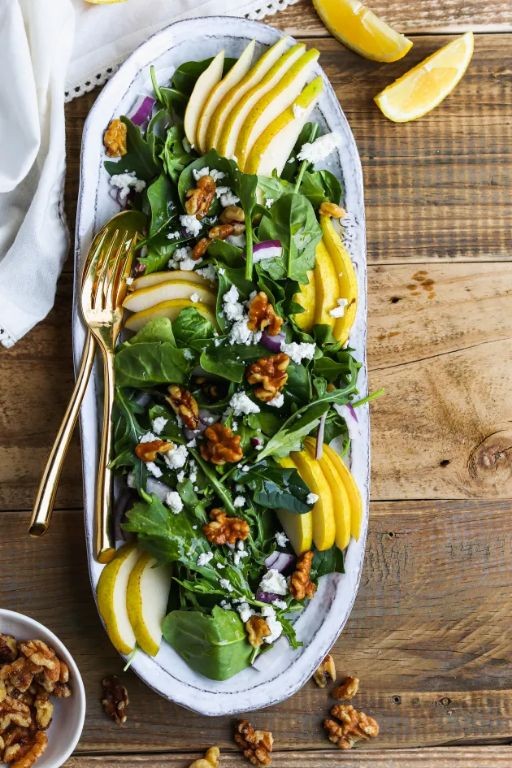 Orchard-direct pear and walnut salad