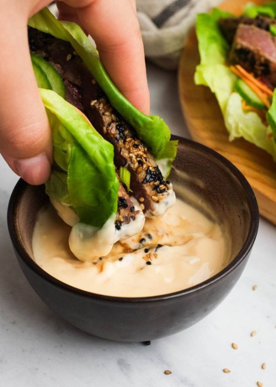 Outback Ahi Tuna Lettuce Wraps with Peanut Sauce