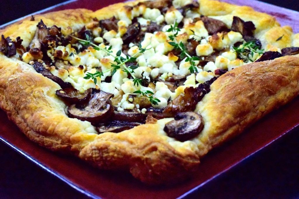 Oyster Mushroom and Goat Cheese Tart