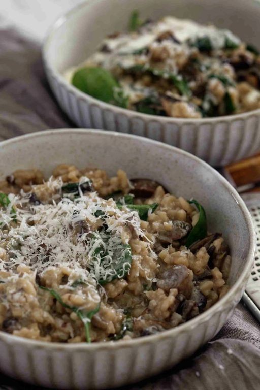Oyster Mushroom and Spinach Risotto
