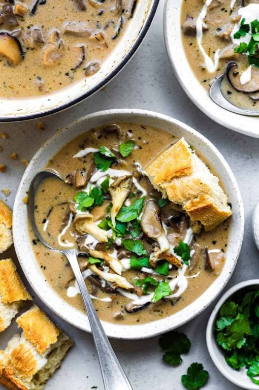 Oyster Mushroom and Thyme Soup