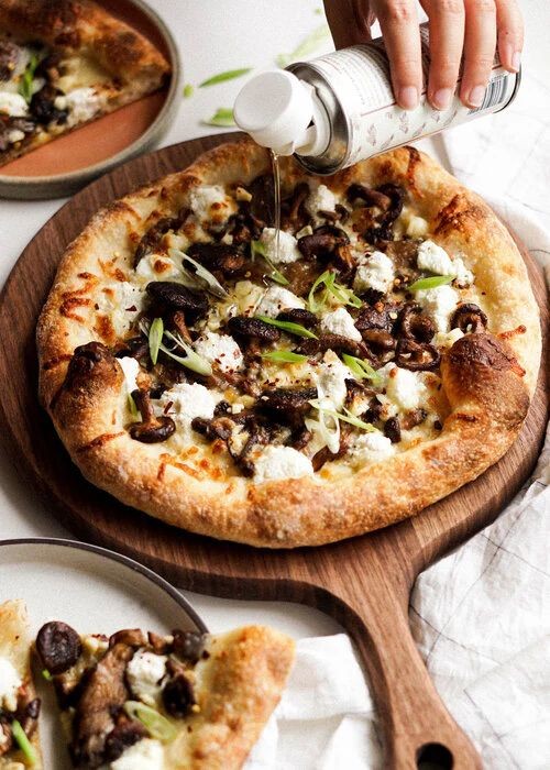 Oyster Mushroom and Truffle Oil Pizza