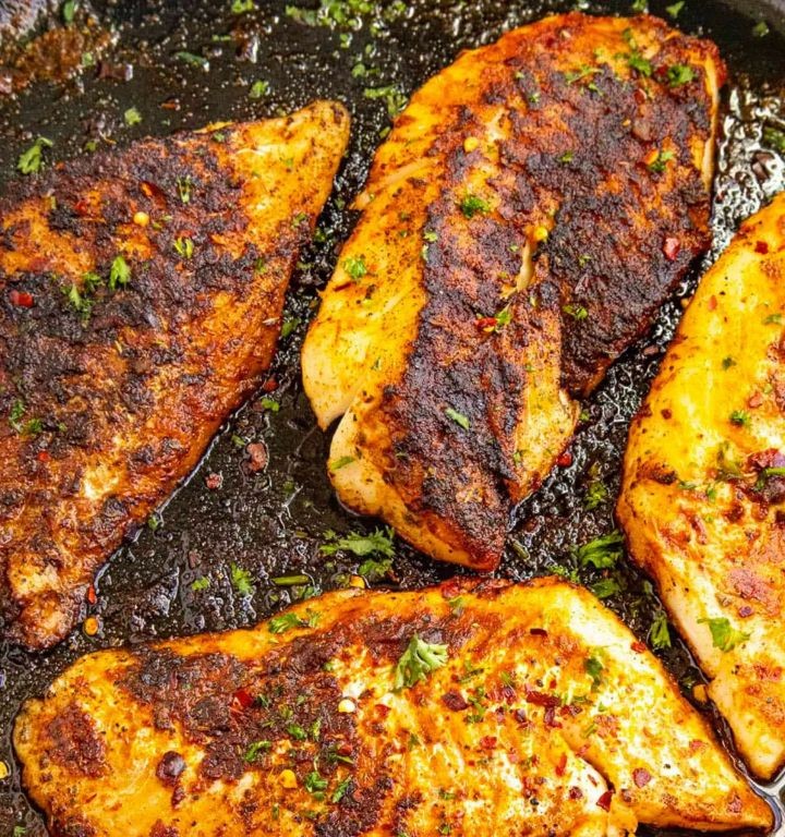 Pan-Seared Black Drum with Garlic Herb Butter