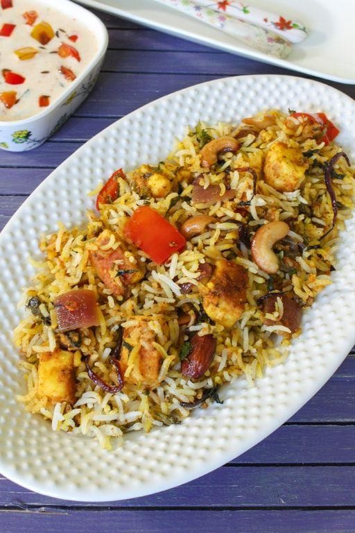 Paneer Biryani with Cashew Nuts