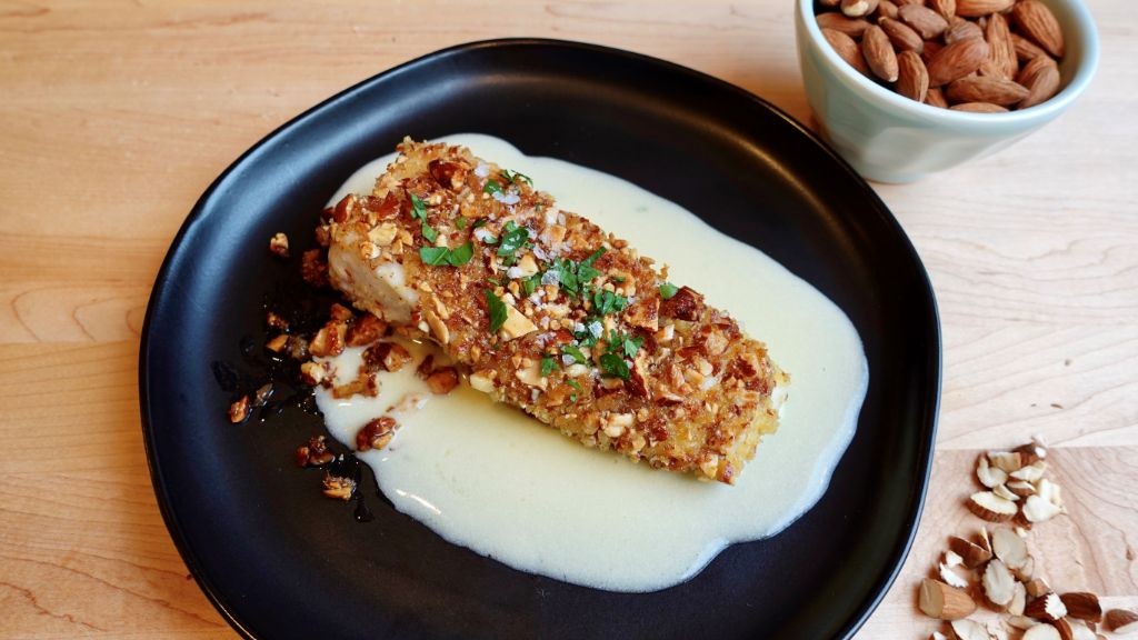 Panko and Almond Crusted Halibut