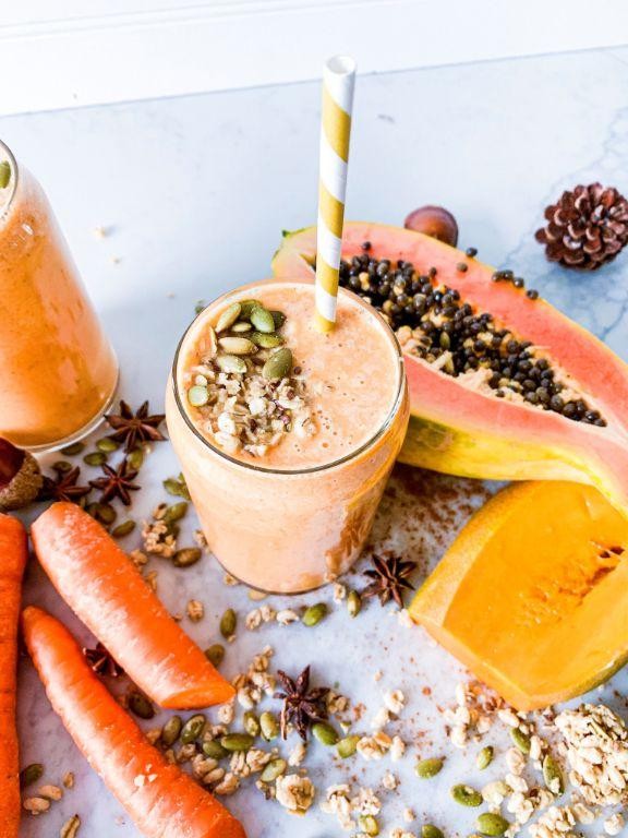 Papaya Carrot Turmeric Smoothie