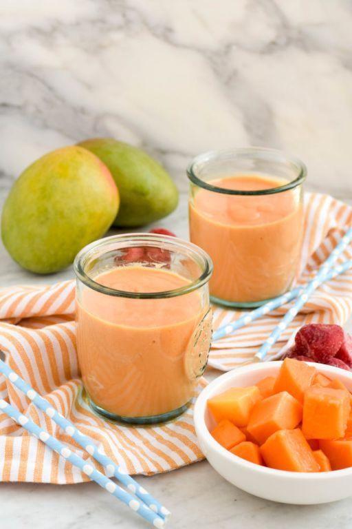 Papaya Strawberry Chia Smoothie