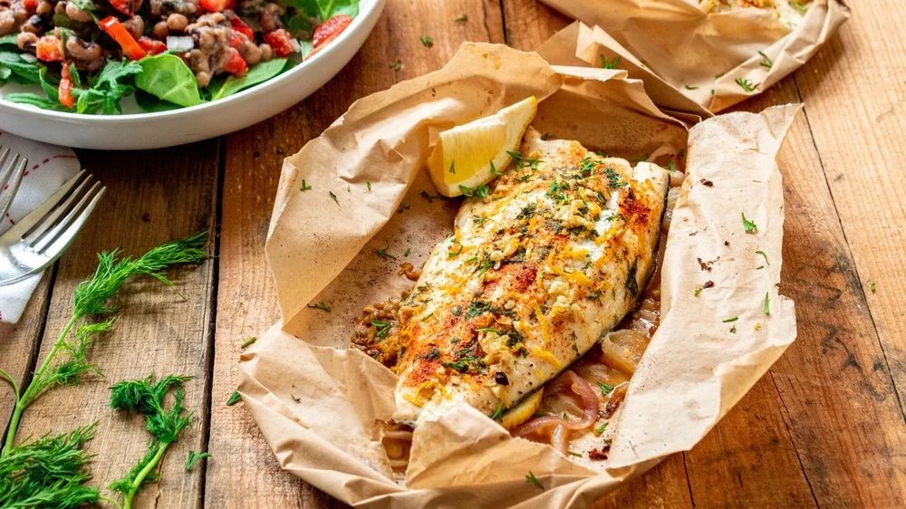 Parchment-Baked Trout with Vegetables