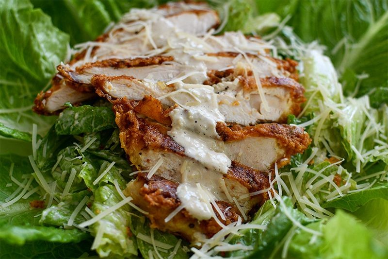 Parmesan Chicken Breast Caesar Salad