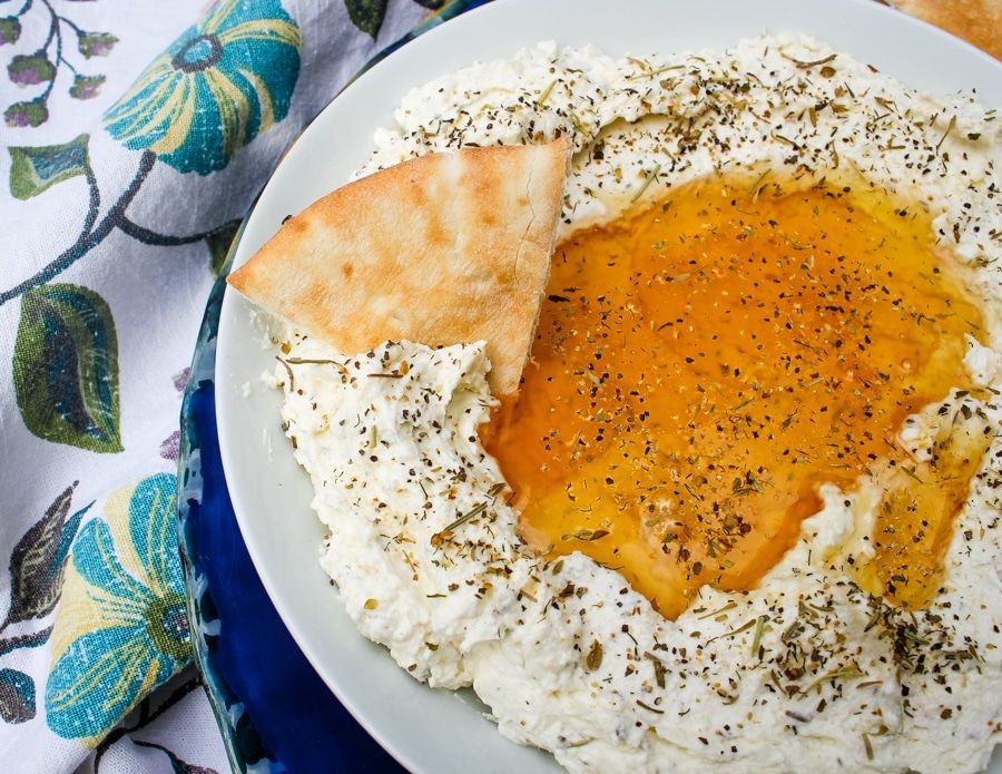 Parmesan Crisps with Whipped Feta and Honey