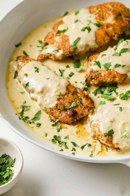 Parmesan Crusted Chicken Breast with Lemon