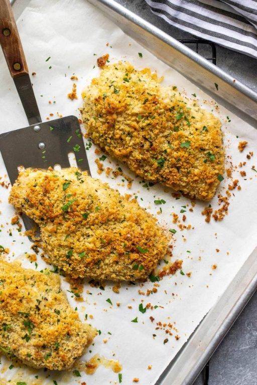 Parmesan Crusted Split Chicken Breasts