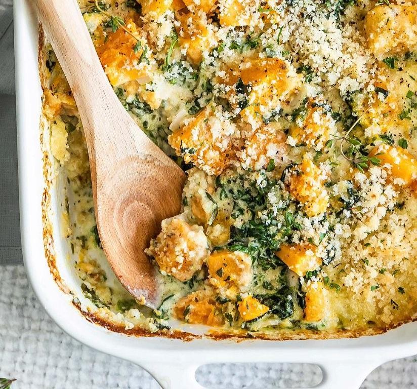 Parmesan and Garlic Roasted Squash Casserole