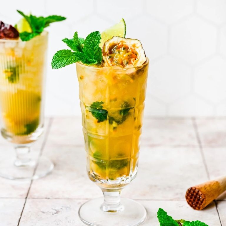 Passion Fruit Mojito with White Rum
