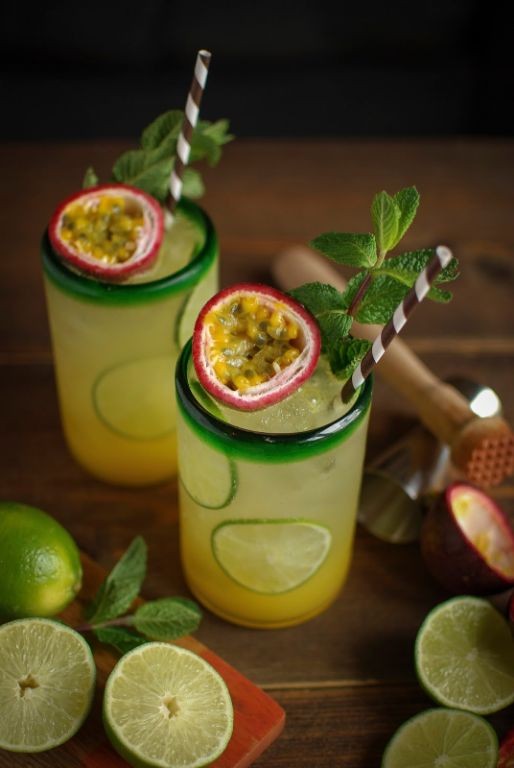 Passion Fruit Rum Punch with Lime