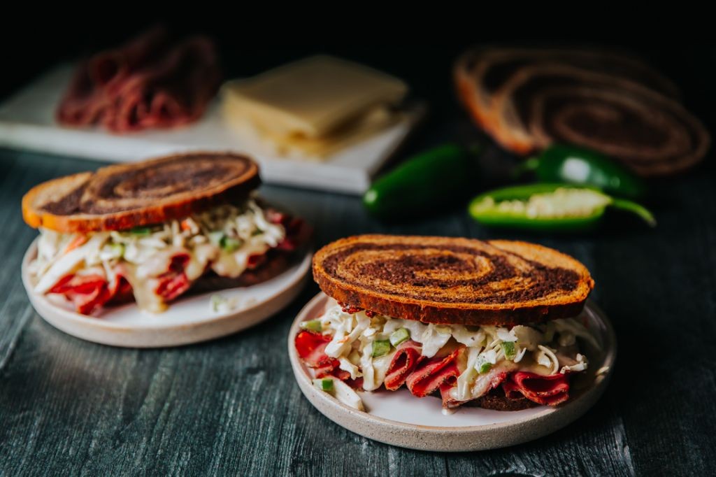 Pastrami and Coleslaw Submarine Sandwich