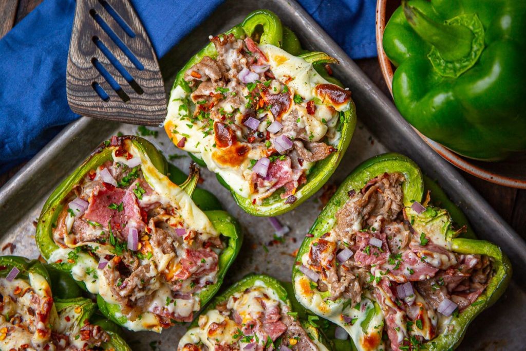 Pastrami-Stuffed Bell Peppers