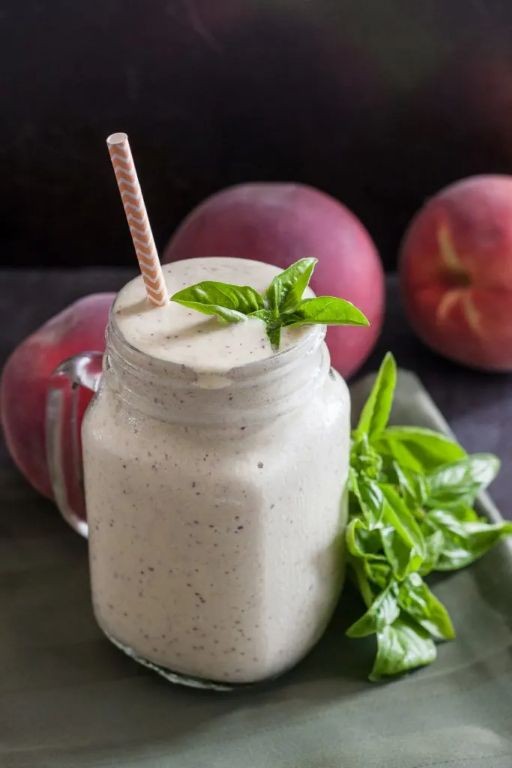 Peach Basil Grounded Smoothie