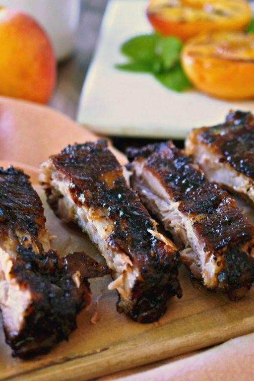 Peach Bourbon BBQ Ribs
